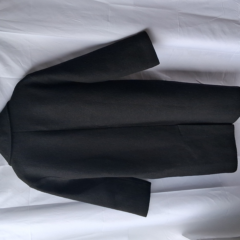Quince 100% Merino Wool Shawl Collar Long Coat Black M - Picture 9 of 15